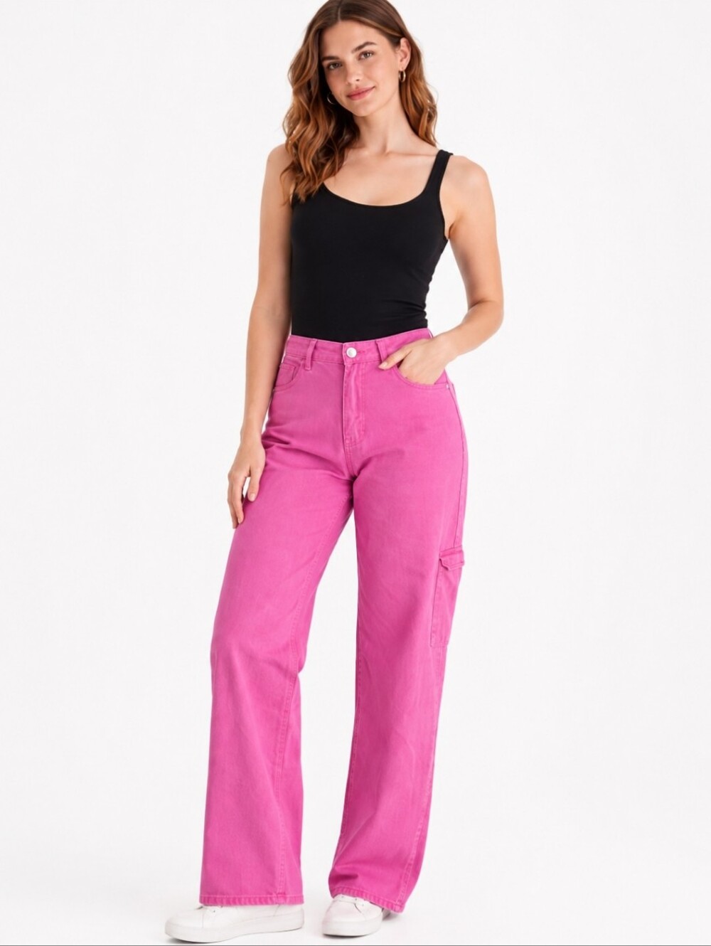 ⭐️ Host Pick ⭐️ Refuse | Y2K Pink High Rise Cotton Denim Cargo Pants
